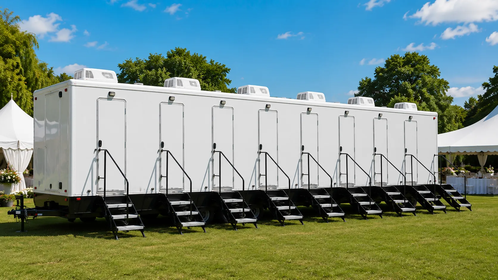 8 Stall Restroom Trailer in Columbus, OH
